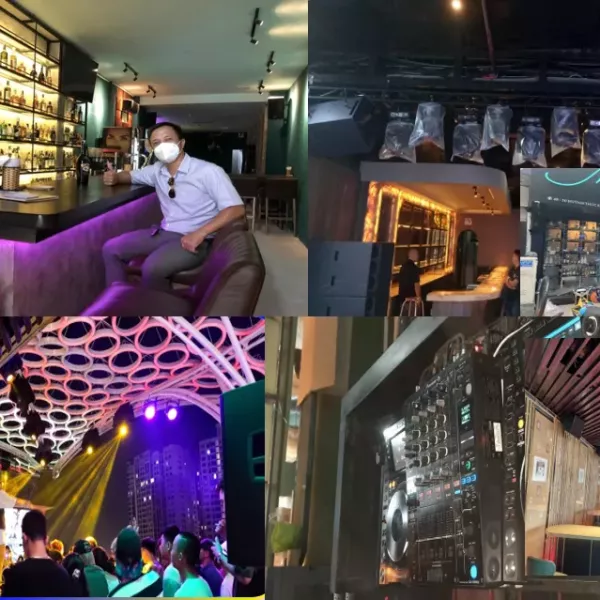 Lắp đặt, thiết kế âm thanh ánh sáng nhà hàng bar, Sky bar nằm trên các tuyến đường trung tâm thành phố HCM như Huỳnh Thúc Kháng, Trần Hưng Đạo, Tôn Thất Thiệp, … Q1