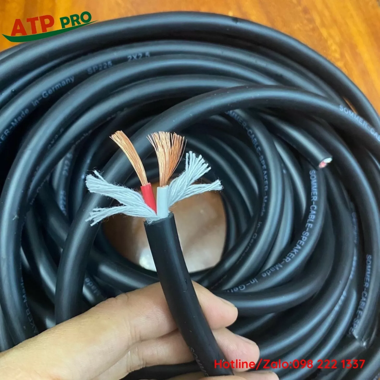 Dây Loa SOMMER Đức 2x1.5mm, Đồng Nguyên Chất( Giá 1met)