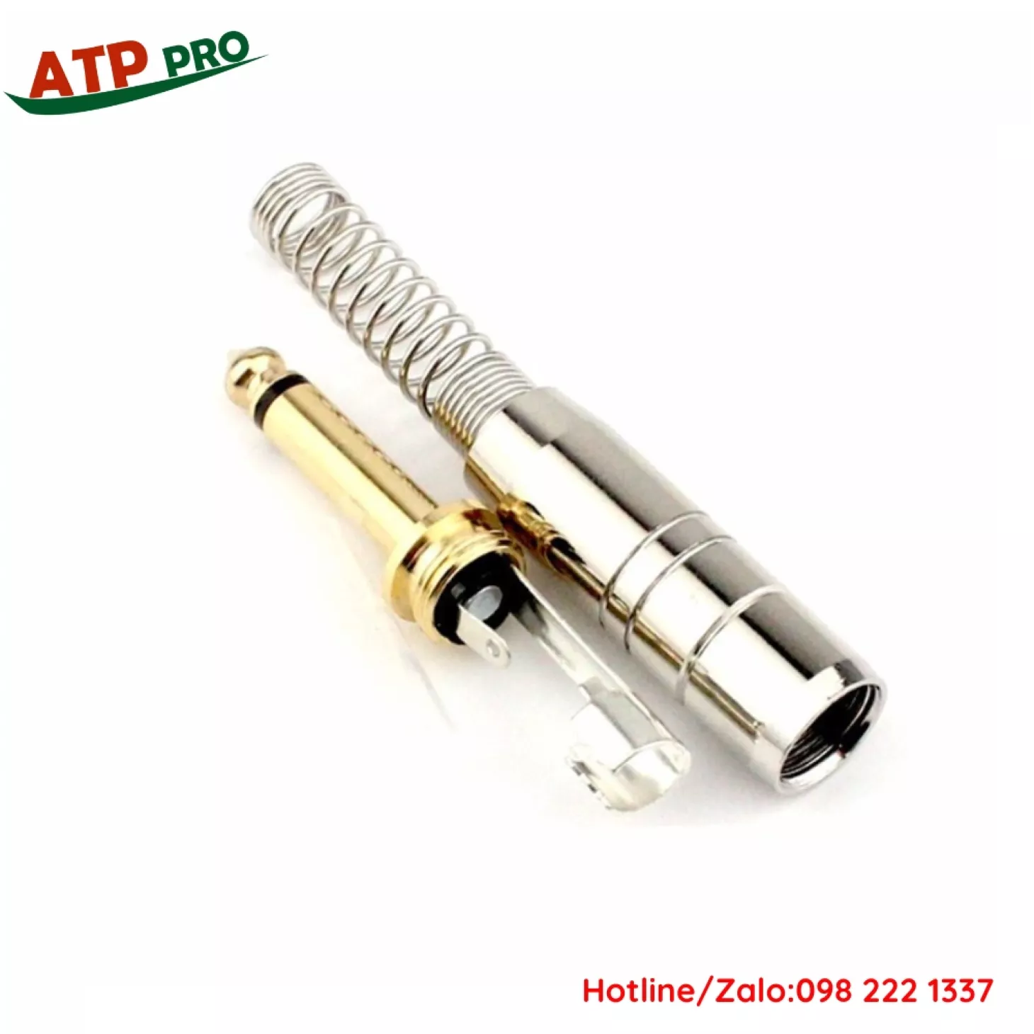 Jack 6 Ly Dùng Hàn Dây, Đuôi Lò Xo, Đầu Mạ Vàng