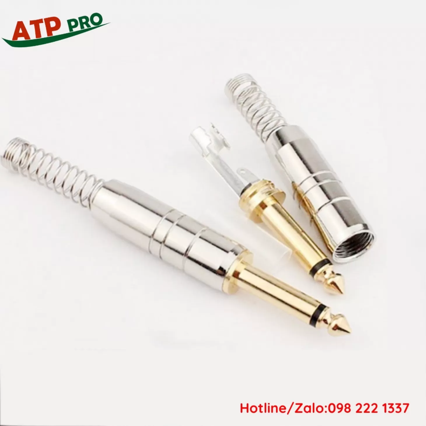 Jack 6 Ly Dùng Hàn Dây, Đuôi Lò Xo, Đầu Mạ Vàng