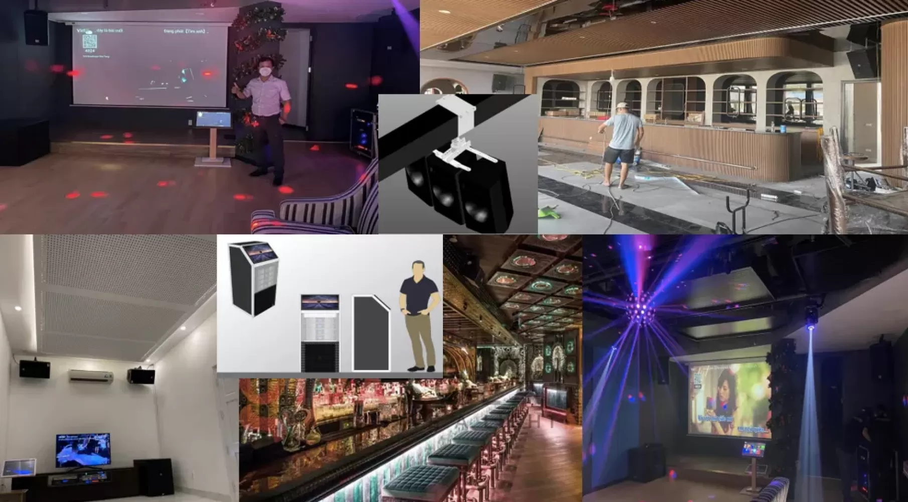 Các dự án lắp đặt, setup Karaoke khu sala, Q2, Nguyễn Đình Chiểu Q1, ..,TP HCM Và nhà hàng bar tại Quãng Ninh , Hà Nội